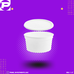 Envase circular blanco + tapa