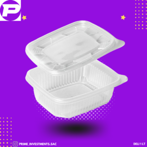 Envase Deli transparente + tapa 1 lt